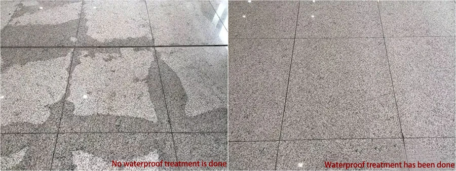 The stone has not been waterproof treatment VS has been waterproof treatment The stone has not been waterproof treatment VS has been waterproof treatment