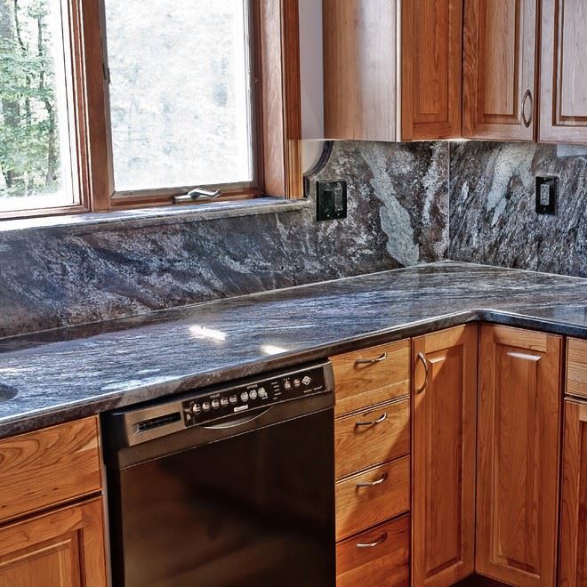 Dynamic Blue Granite Kitchen